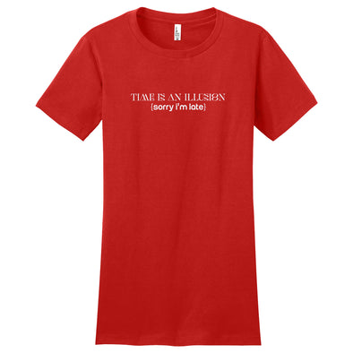 Luke Storey | Time Illusion White Women's Fitted Tee