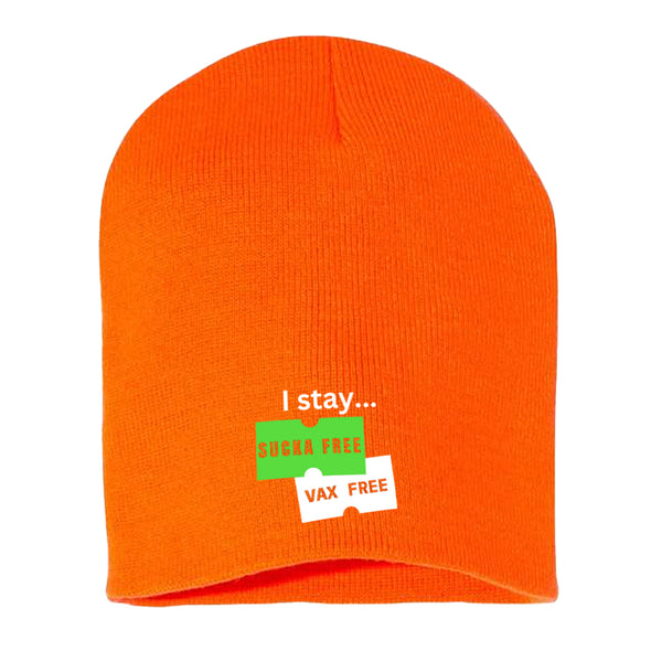 Megan McGlover | I Stay Sucka Vax Free White Text Beanie