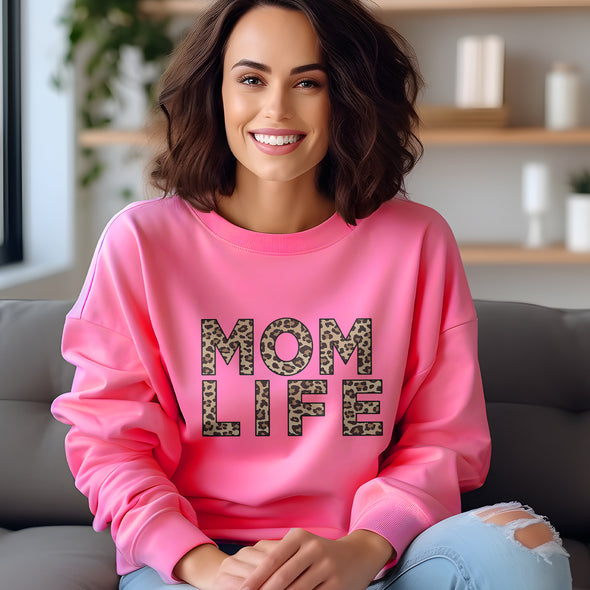 The Tolers | Mom Life Leopard Crewneck