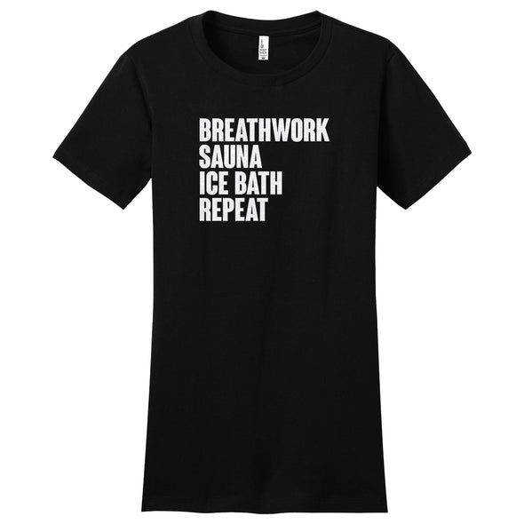 Luke Storey | Breathwork White Print Women's Fitted Tee