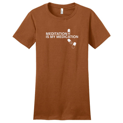 Luke Storey | Meditation is my Medication White Print Women's Fitted Tee