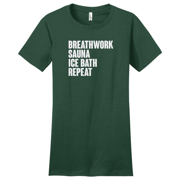 Luke Storey | Breathwork White Print Women's Fitted Tee