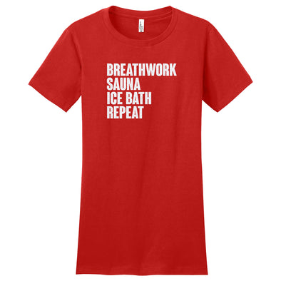 Luke Storey | Breathwork White Print Women's Fitted Tee