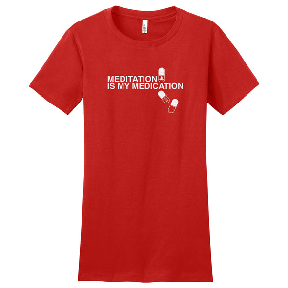 Luke Storey | Meditation is my Medication White Print Women's Fitted Tee