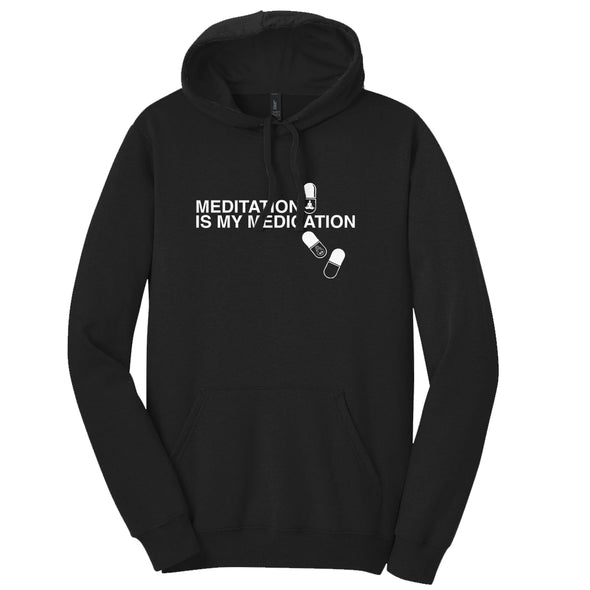 Luke Storey | Meditation is my Medication White Print Men's Fleece Hoodie