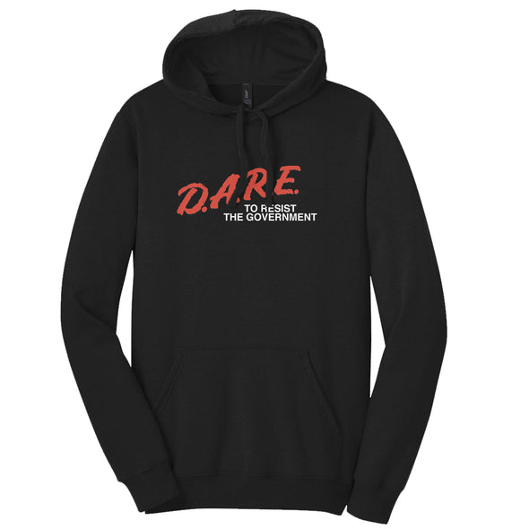 Luke Storey | Dare To Resist the Government White Print Men's Fleece Hoodie