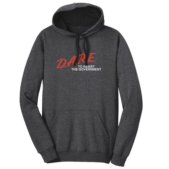 Luke Storey | Dare To Resist the Government White Print Men's Fleece Hoodie