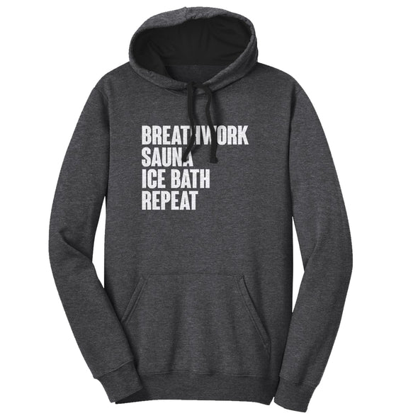 Luke Storey | Breathwork White Print Men's Fleece Hoodie