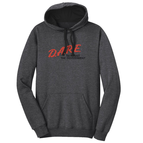 Luke Storey | Dare To Resist the Government Black Print Men's Fleece Hoodie