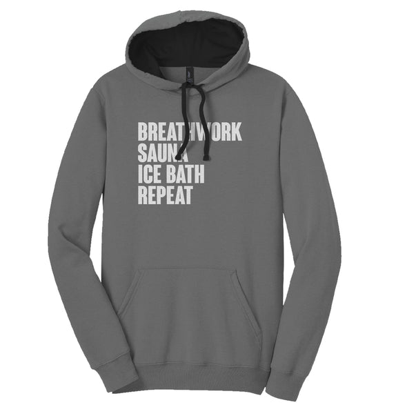 Luke Storey | Breathwork White Print Men's Fleece Hoodie