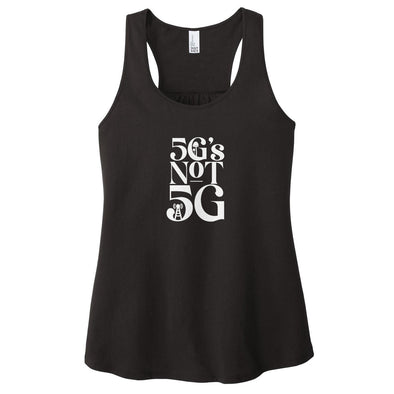 Luke Storey | 5Gs Not 5G White Print Women's Racerback Tank