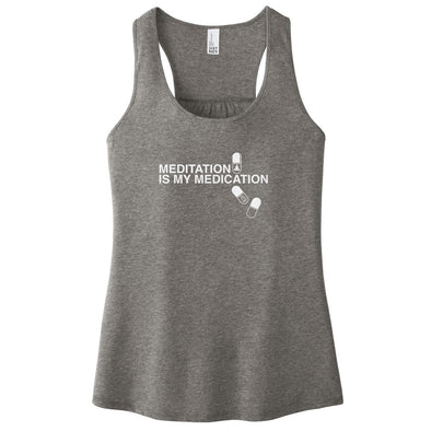 Luke Storey | Meditation is my Medication White Print Women's Racerback Tank