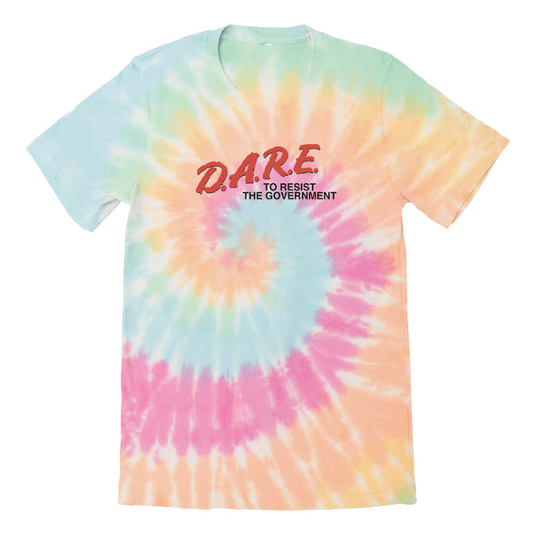 Luke Storey | Dare To Resist the Government Black Print Tie Dye Tee