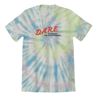 Luke Storey | Dare To Resist the Government Black Print Tie Dye Tee