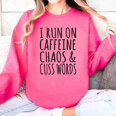 The Tolers |  I Run On Caffeine Chaos And Cuss Words Crewneck