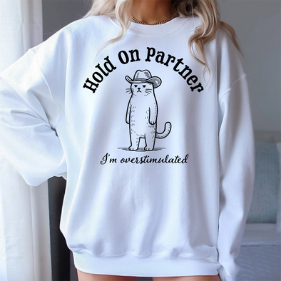 The Tolers | Hold On Partner I'm Overstimulated Crewneck