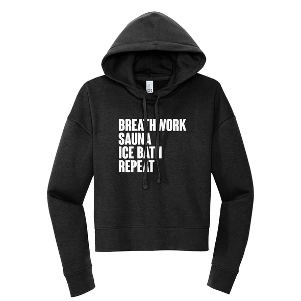 Luke Storey | Breathwork White Print Women's Fleece Hoodie