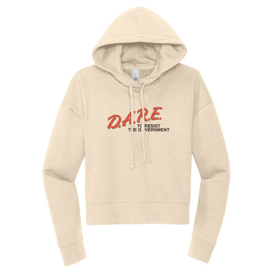 Luke Storey | Dare To Resist the Government Black Print Women's Fleece Hoodie