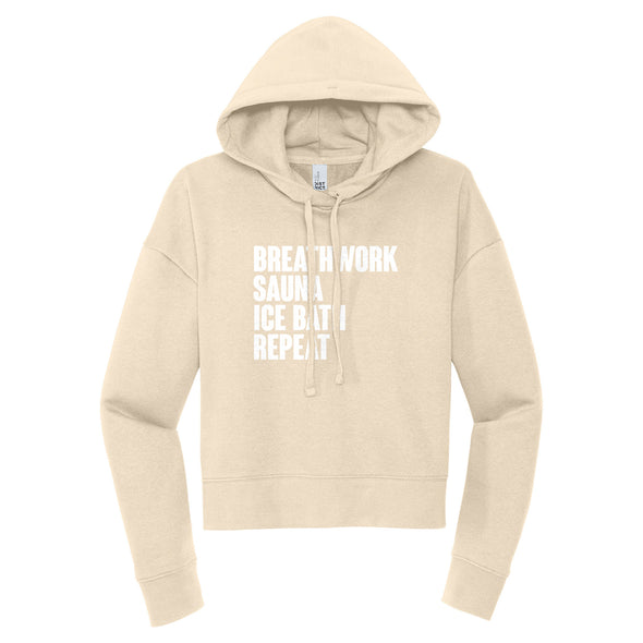 Luke Storey | Breathwork White Print Women's Fleece Hoodie