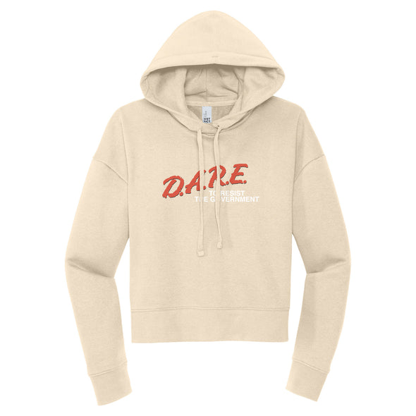 Luke Storey | Dare To Resist the Government White Print Women's Fleece Hoodie