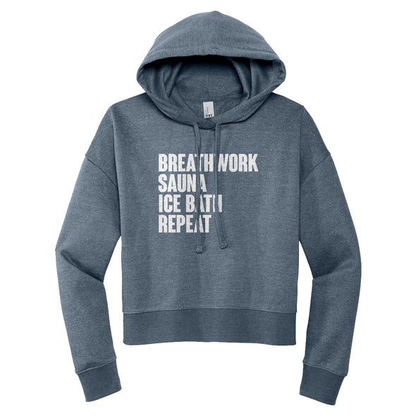 Luke Storey | Breathwork White Print Women's Fleece Hoodie