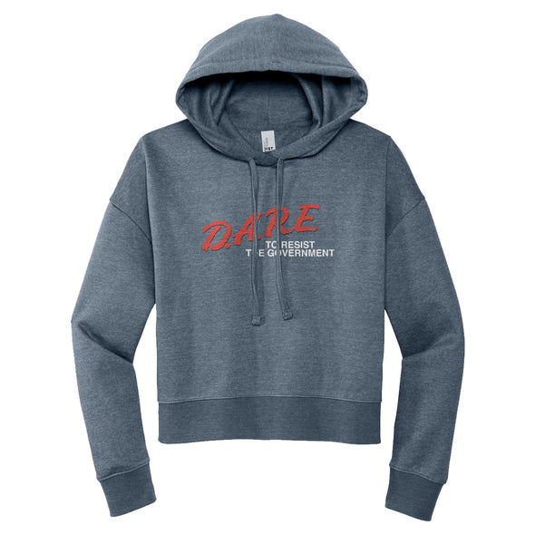 Luke Storey | Dare To Resist the Government White Print Women's Fleece Hoodie