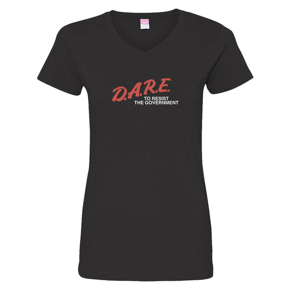 Luke Storey | Dare To Resist the Government White Print Women's V-Neck