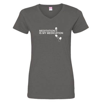 Luke Storey | Meditation is my Medication White Print Women's V-Neck