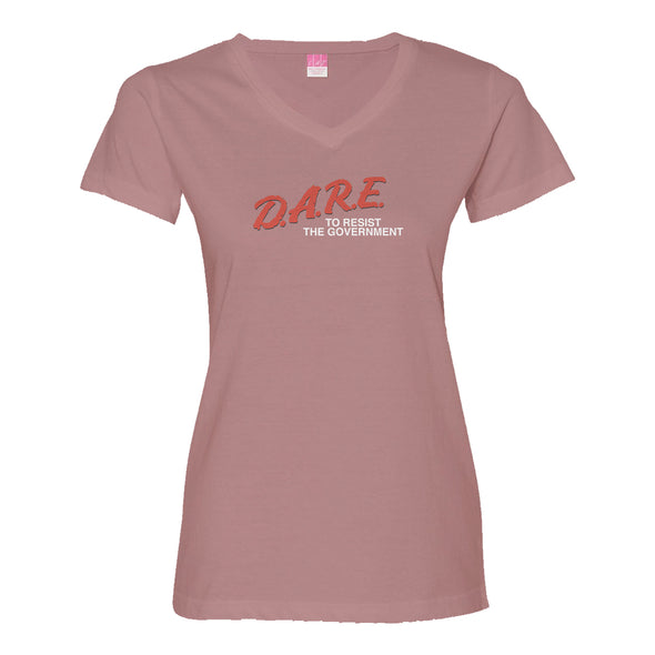 Luke Storey | Dare To Resist the Government White Print Women's V-Neck