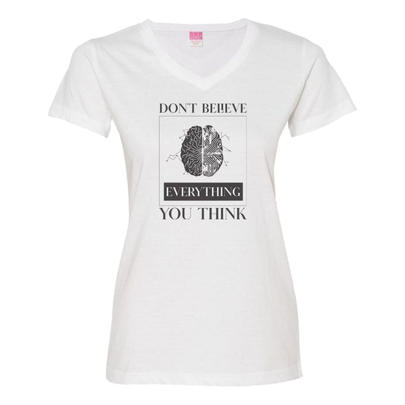 Luke Storey | Brain Think Black Print Women's V-Neck