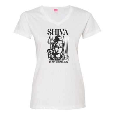 Luke Storey | Shiva Black Print Women's V-Neck