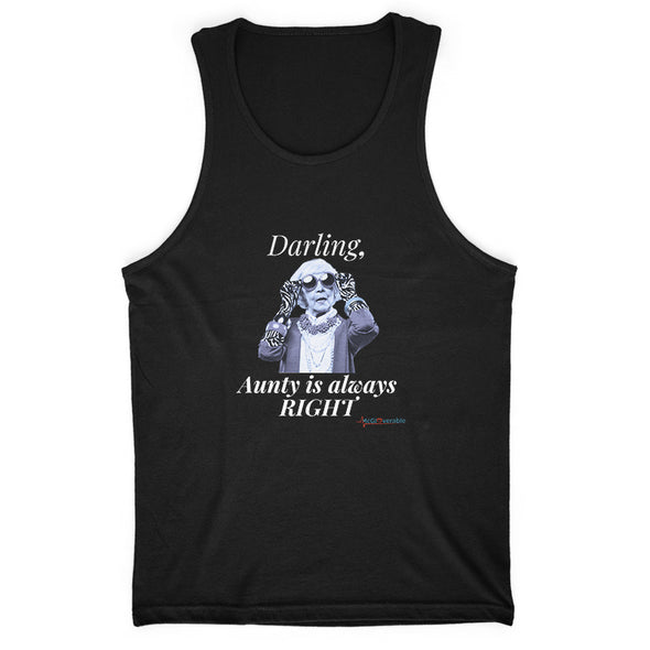 Megan McGlover | Darling Aunty Is Always Right White Print Men's Apparel