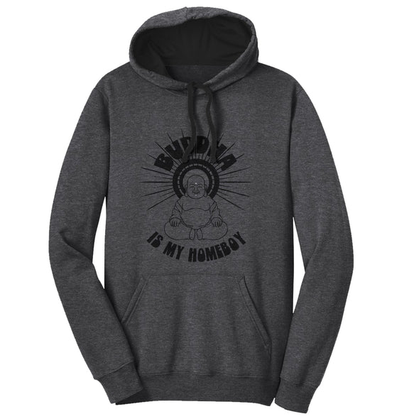 Luke Storey | Buddha Is My Homeboy Black Print Men's Fleece Hoodie