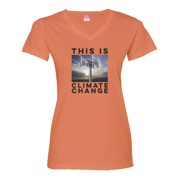 Luke Storey | Climate Change Black Print Women's V-Neck