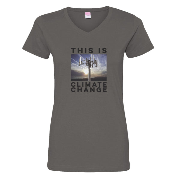 Luke Storey | Climate Change Black Print Women's V-Neck