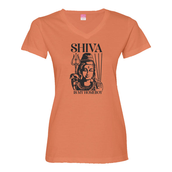 Luke Storey | Shiva Black Print Women's V-Neck