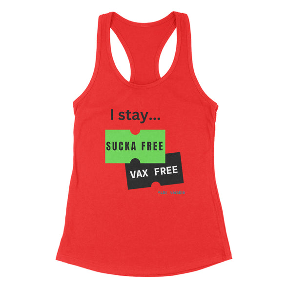 Megan McGlover | I Stay Sucka Vax Free Black Text Women's Apparel