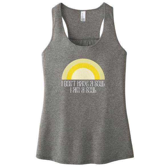 Luke Storey | I Am A Soul White Print Women's Racerback Tank