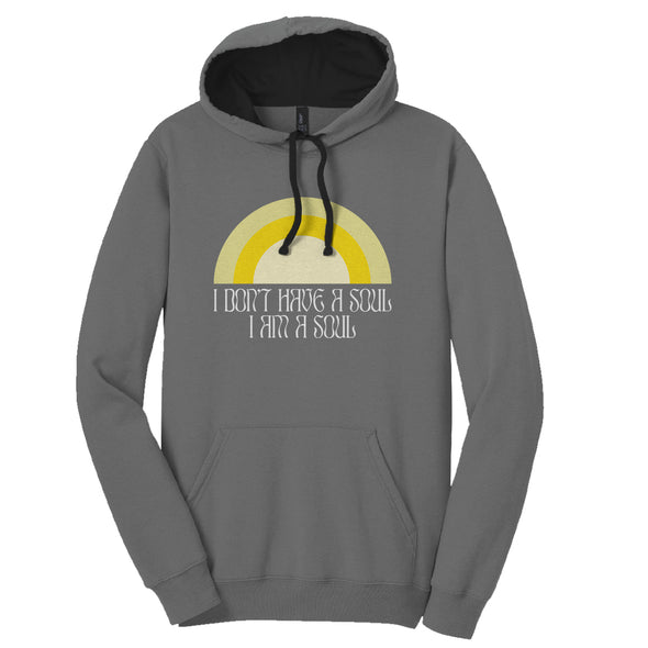 Luke Storey | I Am A Soul White Print Men's Fleece Hoodie