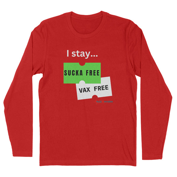 Megan McGlover | I Stay Sucka Vax Free White Text Men's Apparel