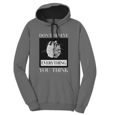 Luke Storey | Brain Think White Print Men's Fleece Hoodie