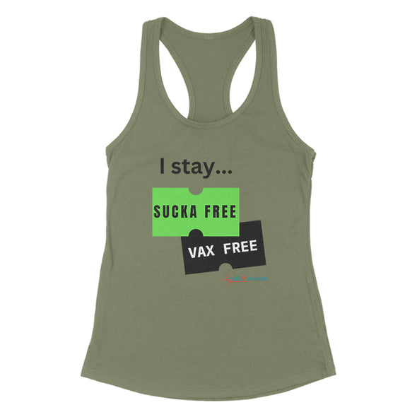 Megan McGlover | I Stay Sucka Vax Free Black Text Women's Apparel