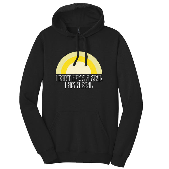 Luke Storey | I Am A Soul White Print Men's Fleece Hoodie