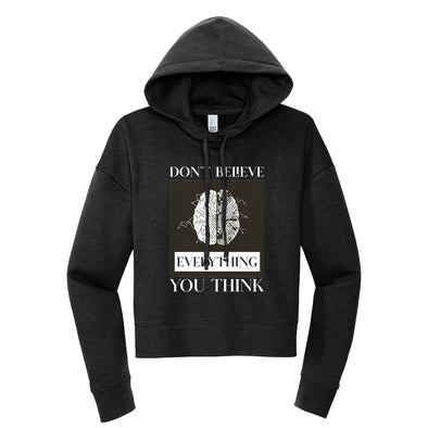 Luke Storey | Brain Think White Print Women's Fleece Hoodie