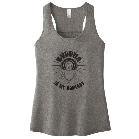 Luke Storey | Buddha Is My Homeboy Black Print Women's Racerback Tank