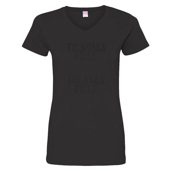 Luke Storey | Trauma Free Black Print Women's V-Neck