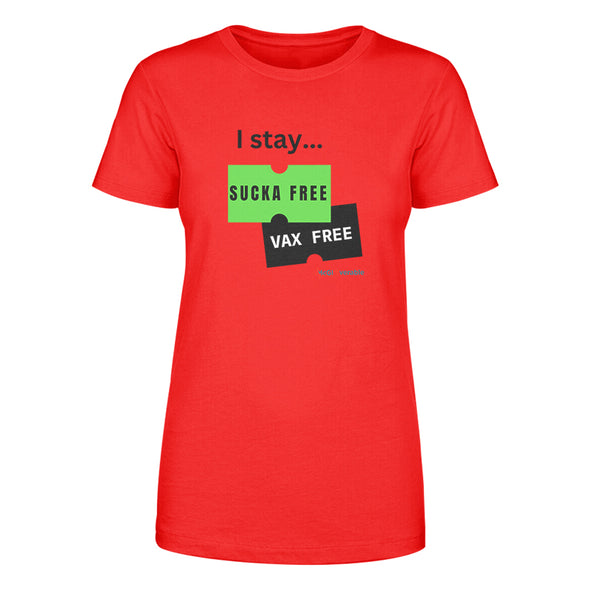 Megan McGlover | I Stay Sucka Vax Free Black Text Women's Apparel