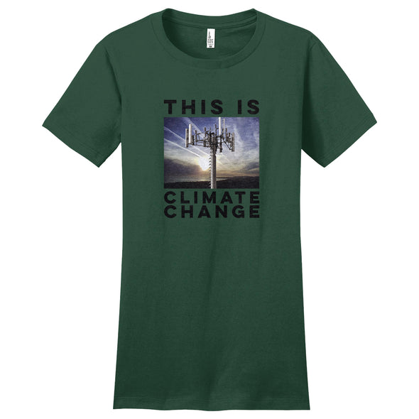 Luke Storey | Climate Change Black Print Women's Fitted Tee