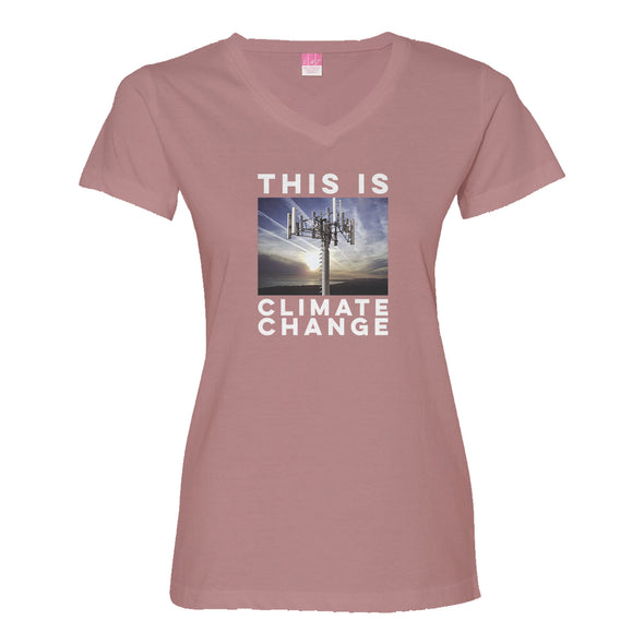 Luke Storey | Climate Change White Print Women's V-Neck