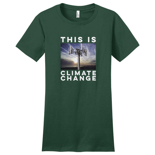 Luke Storey | Climate Change White Print Women's Fitted Tee